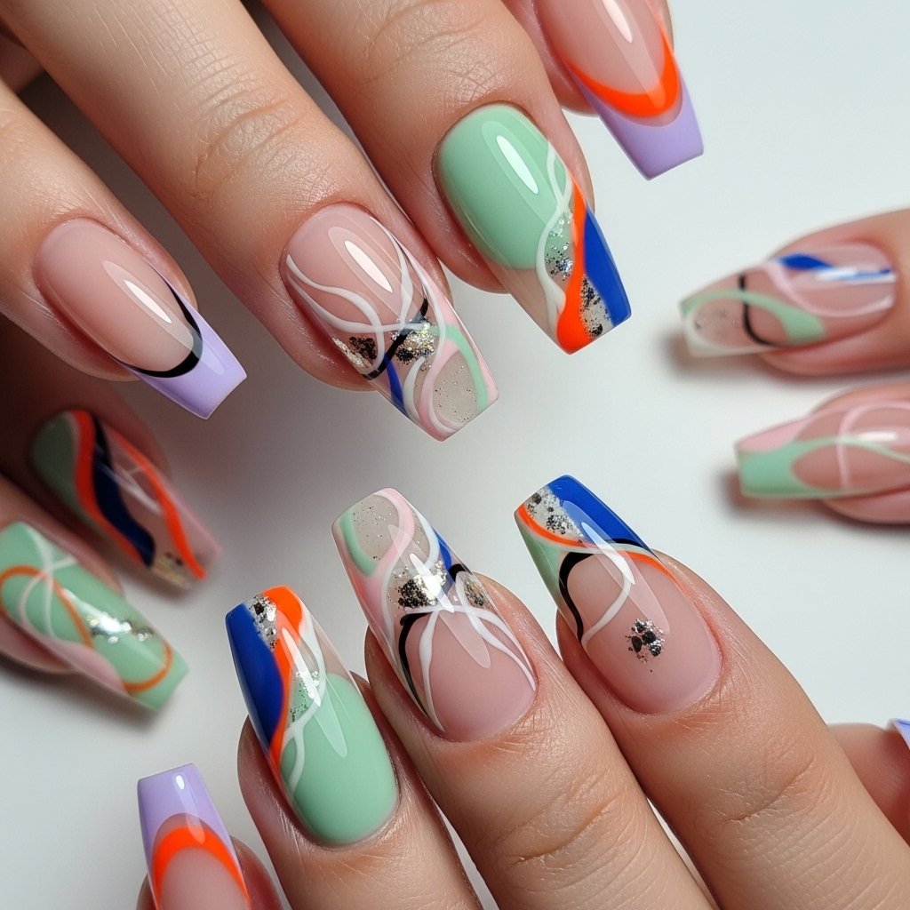 Abstract nail art