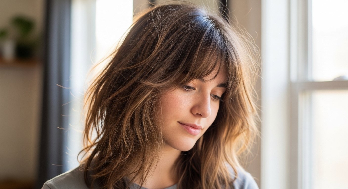 modern wolf cut long hair sleek finish