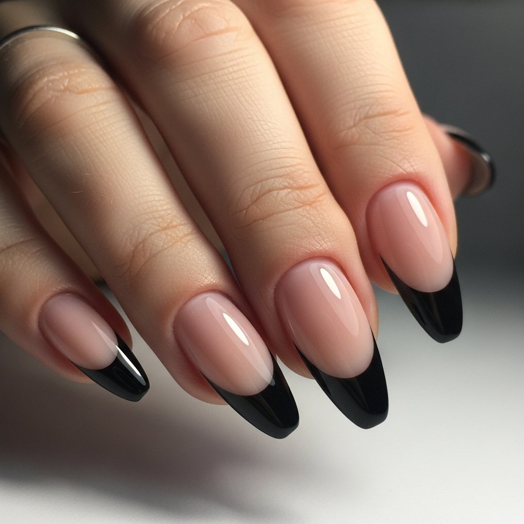 Black tip nails