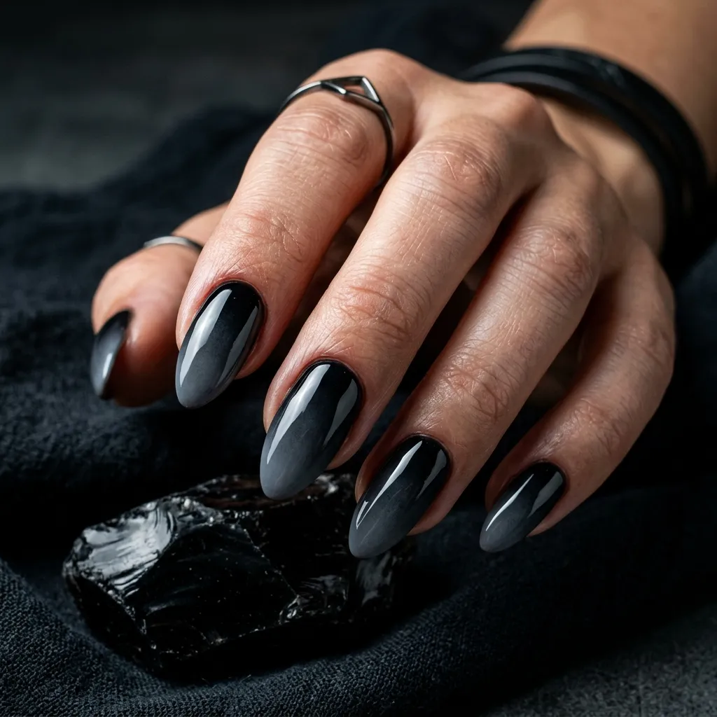 black ombre nails