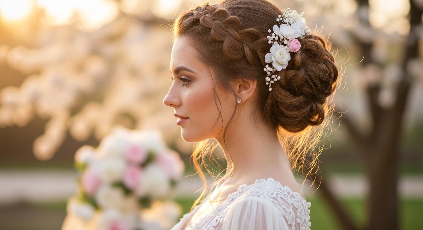 Bridal braided hairstyle