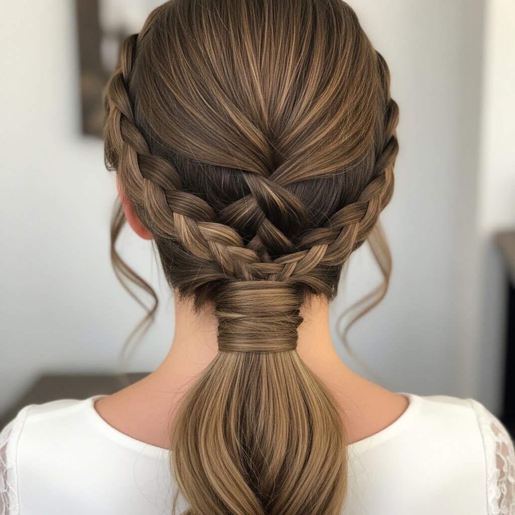 Bridal braided ponytail