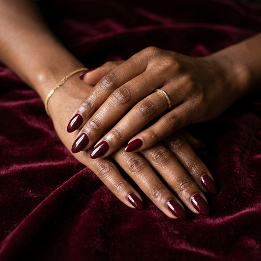 Burgundy nails