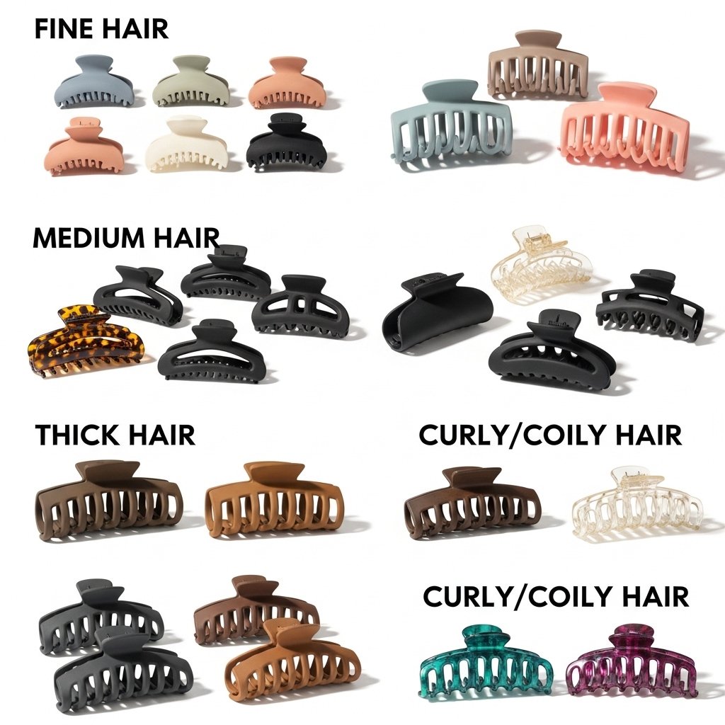 Claw clips for different hair