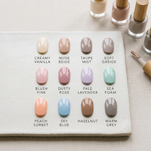 Color palette swatches nail art