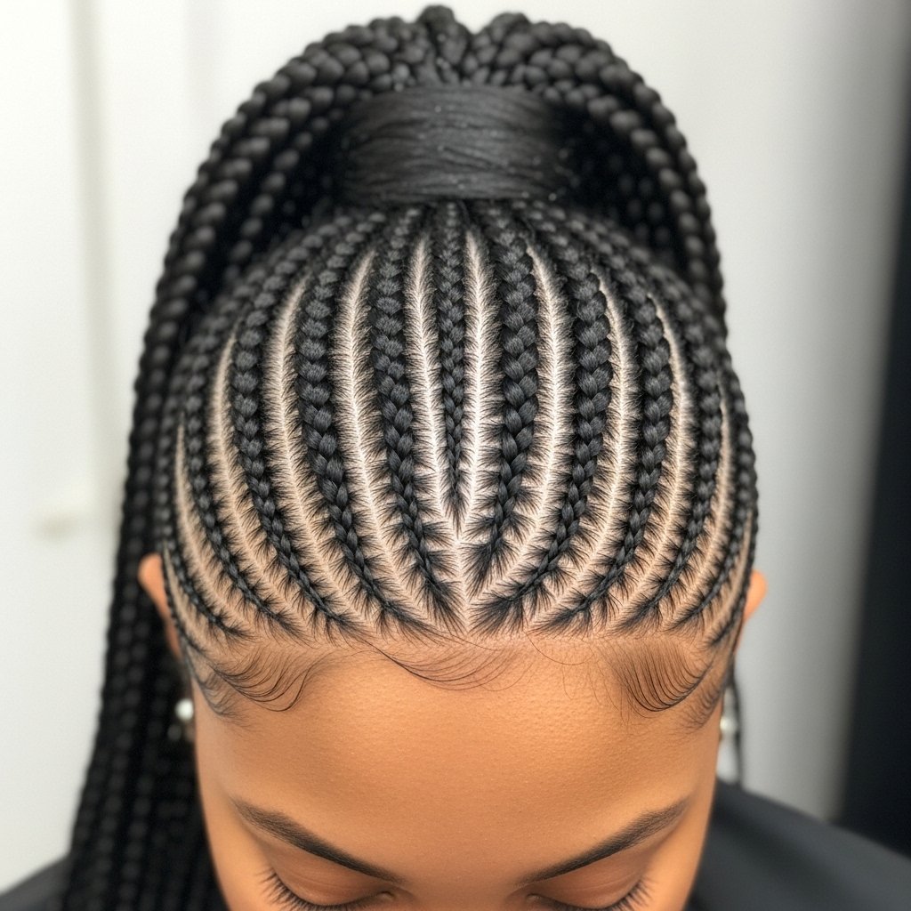 Cornrow ponytail