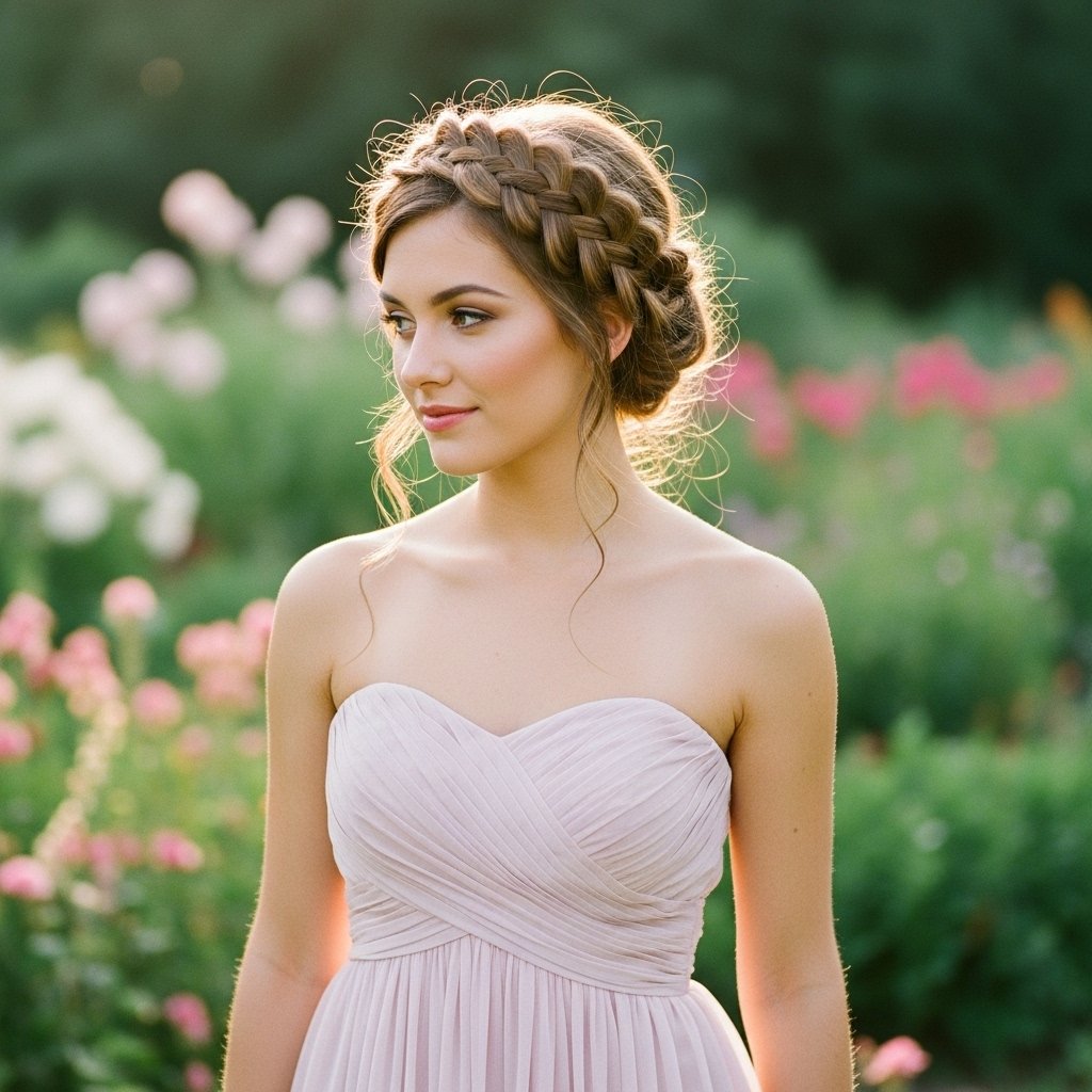 Crown braid hairstyle