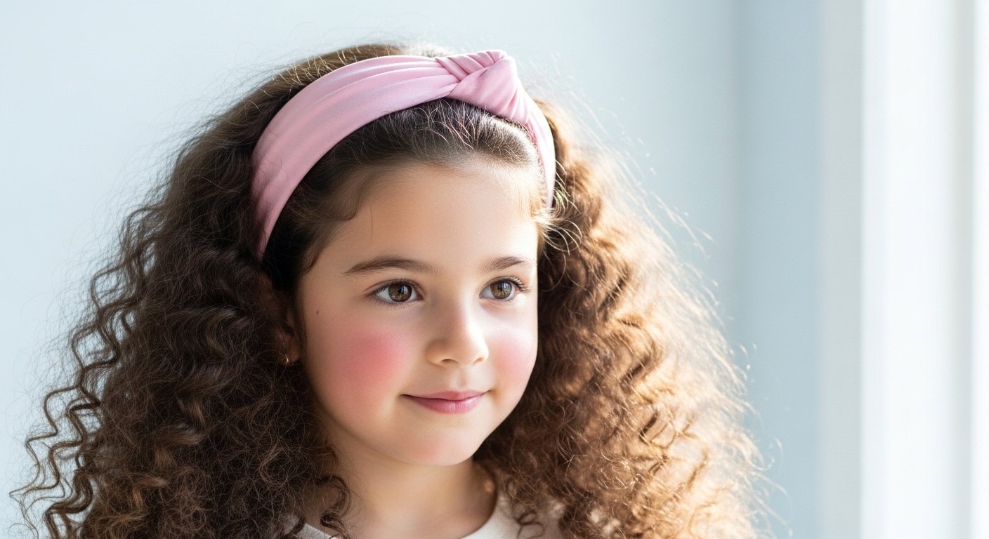 Curly hair with headband