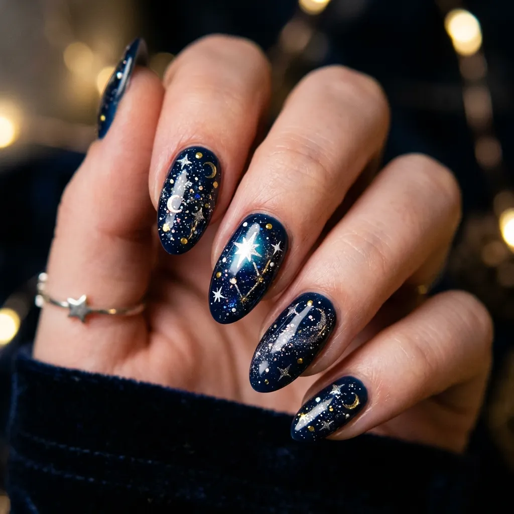 starry nails

