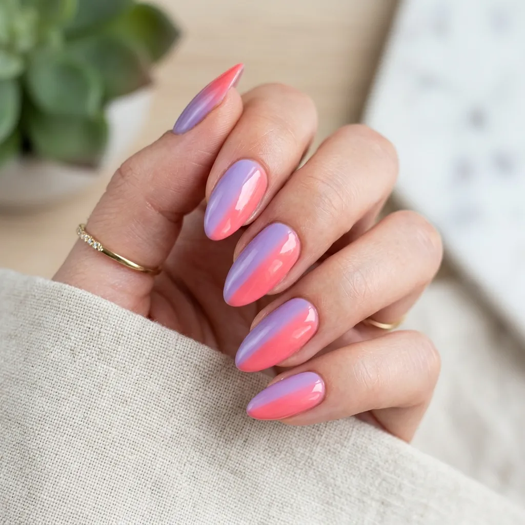 diagonal ombre nails