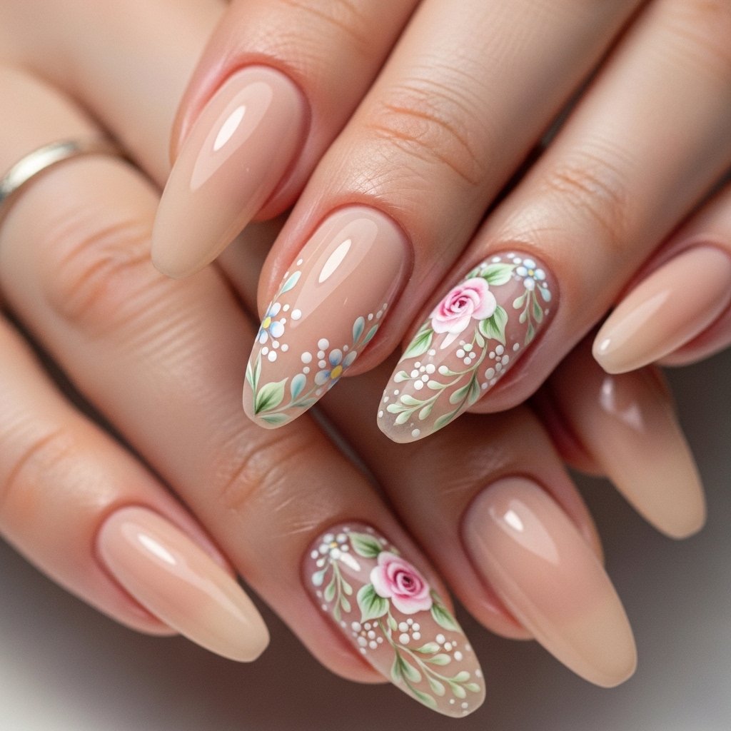 Floral nail art