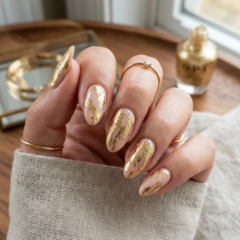 gold foil nails