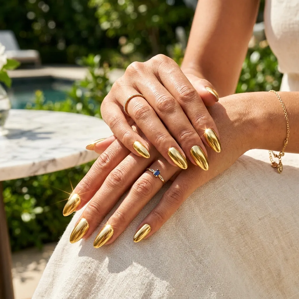 metalic gold nail color