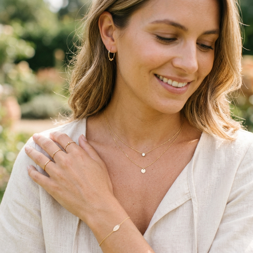 Jewelry styling on woman