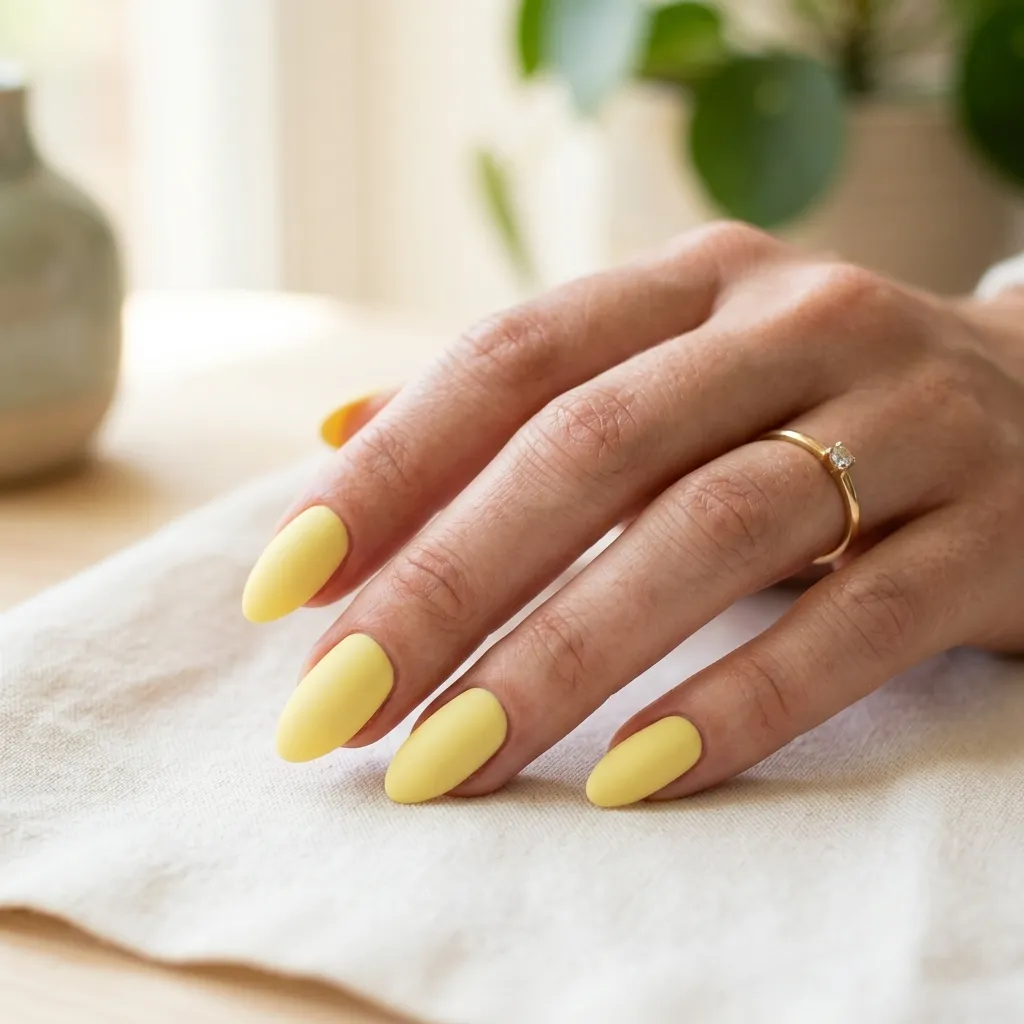yellow pastel nails