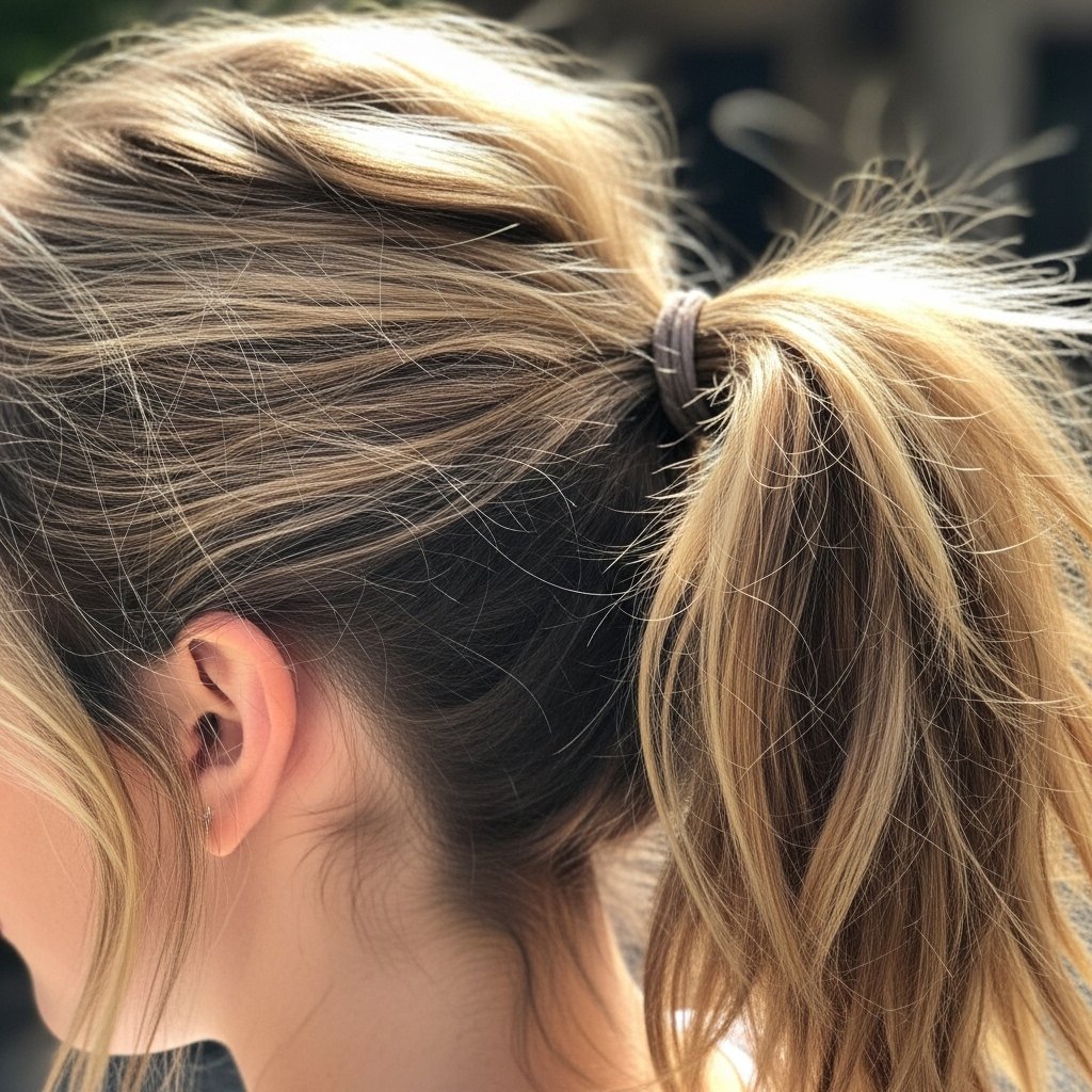 Messy ponytail