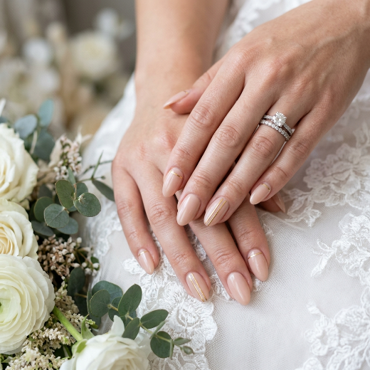 Metallic line nail art