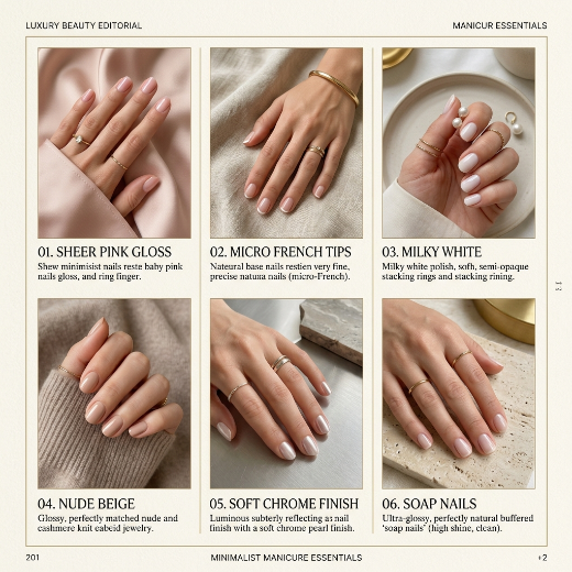Minimalist nail styles collage