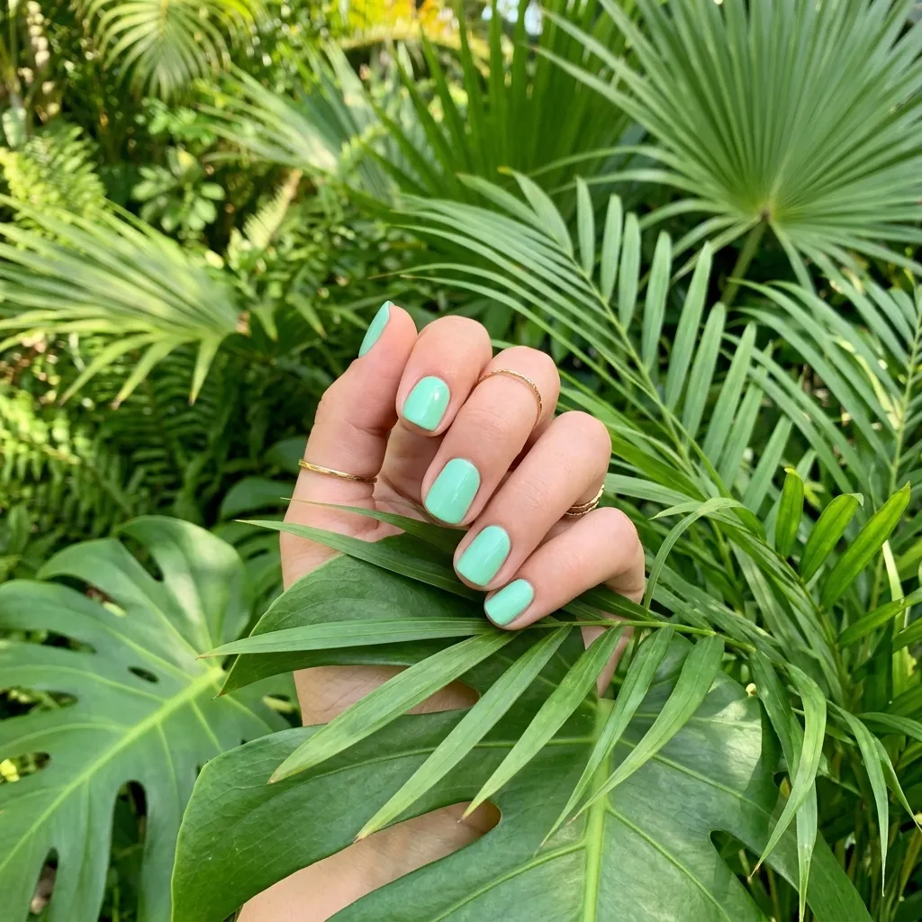 mint green nail