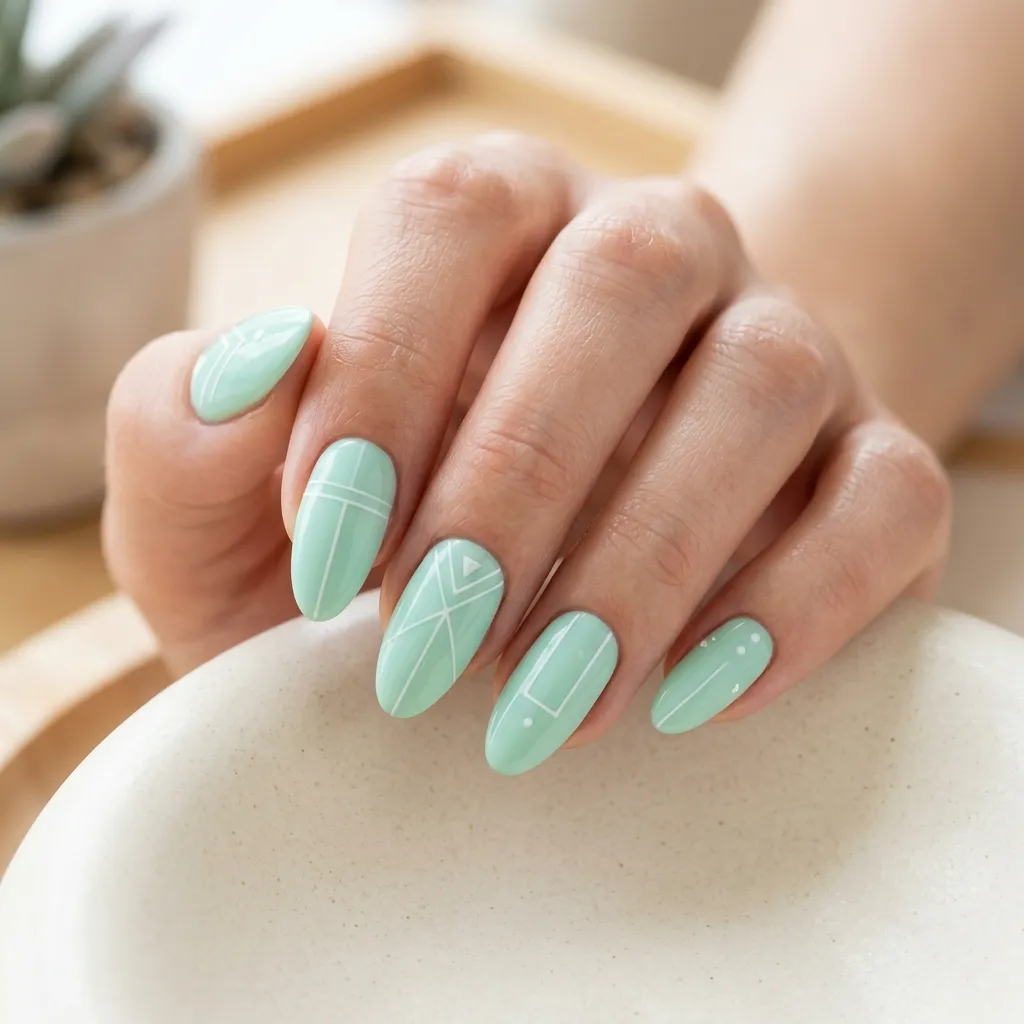 mint green nails