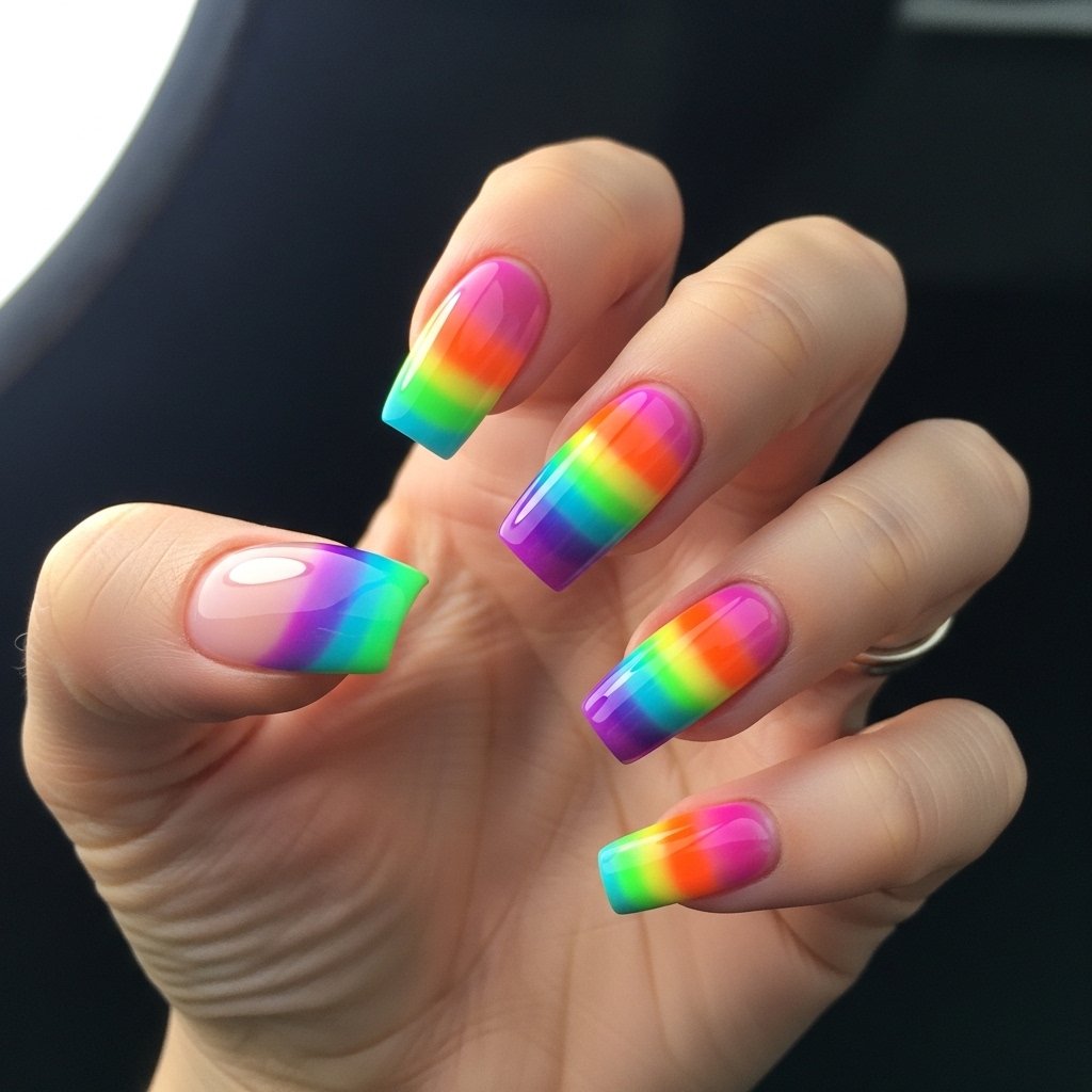 rainbow nails