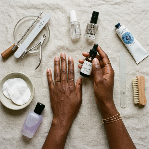 Nail care routine products hands