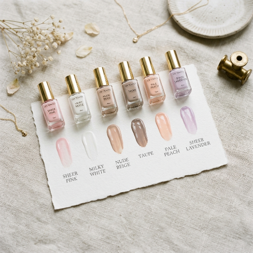 Nail color palette swatches