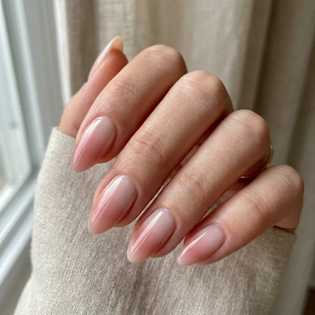 pink blush nails