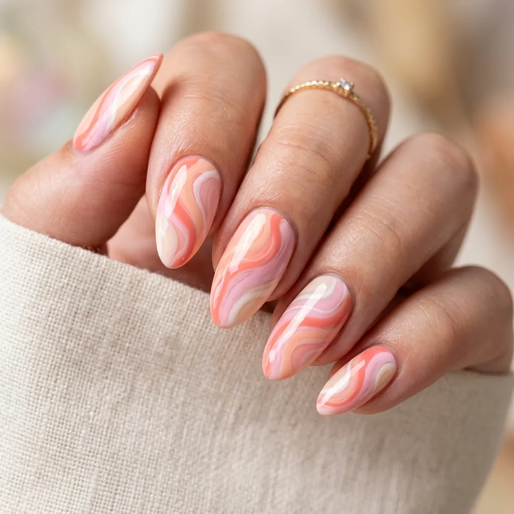 pastel swirl nails