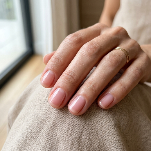 Pink glossy nails soft