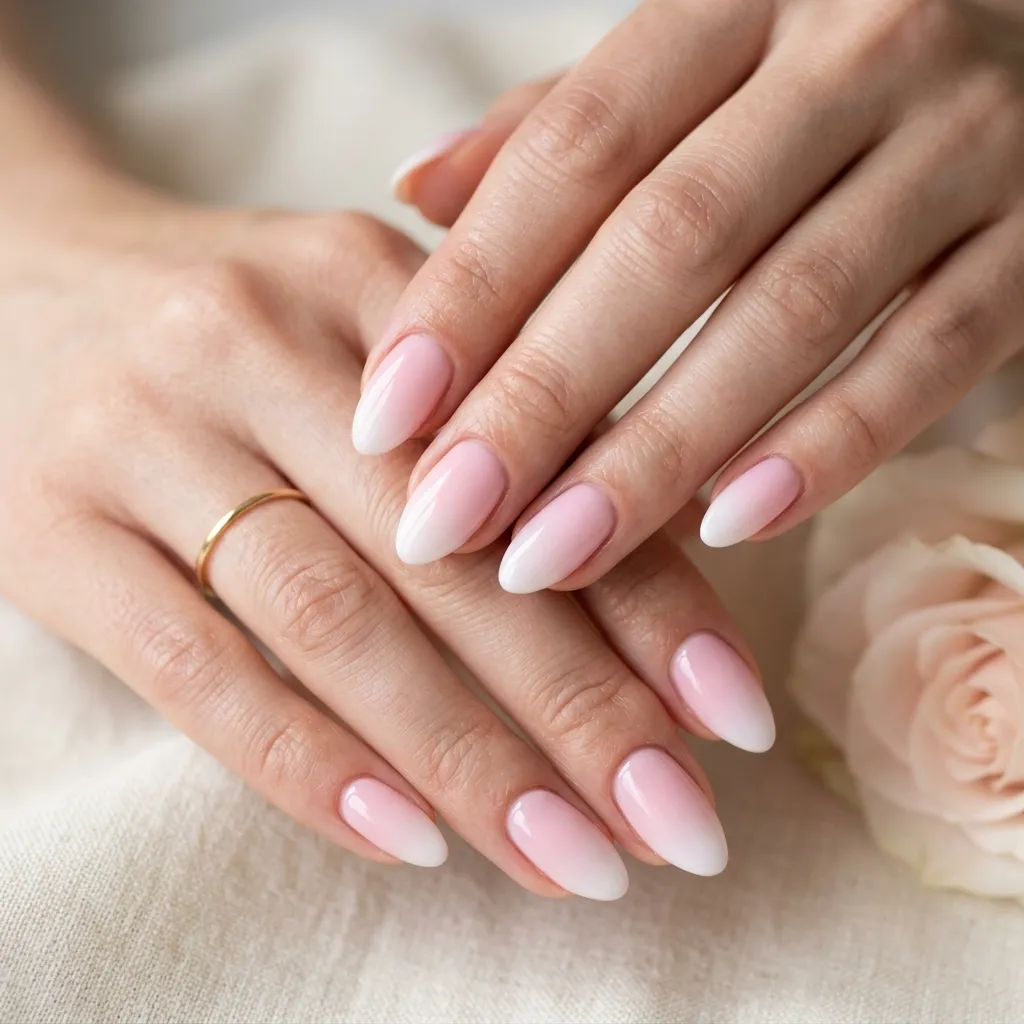 classic pink ombre nails