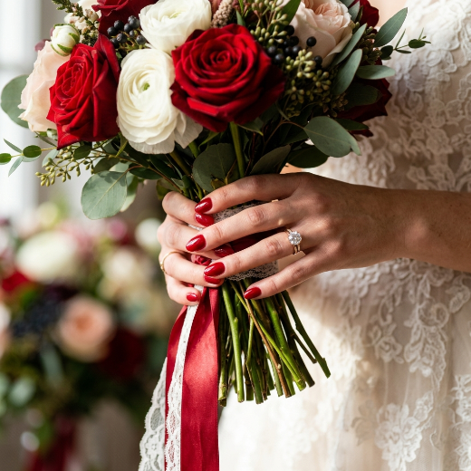 Red bridal nails