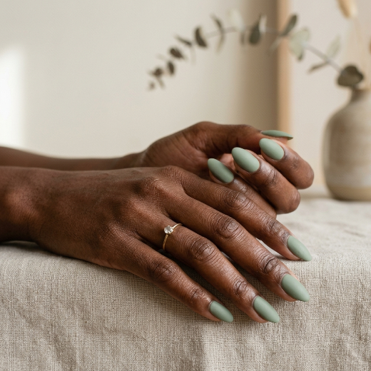 Sage green nails