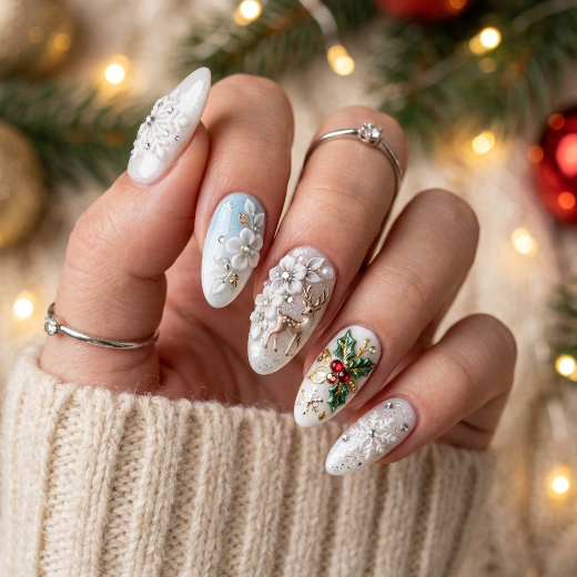 Seasonal nails with 3D elements