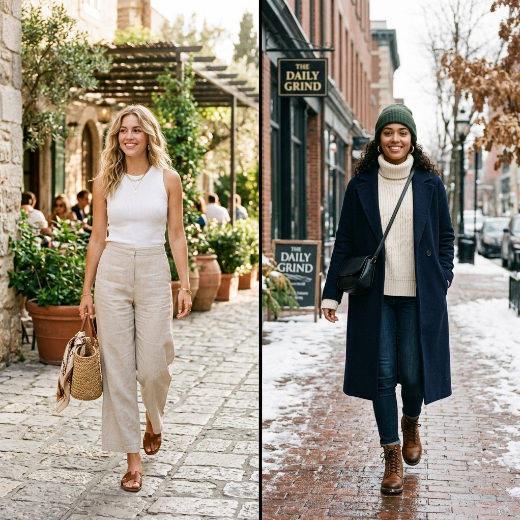 Seasonal split look fashion