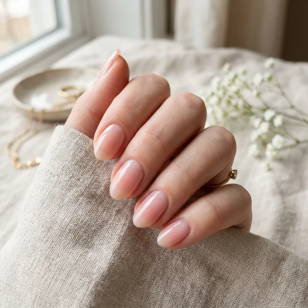 natural blush nails
