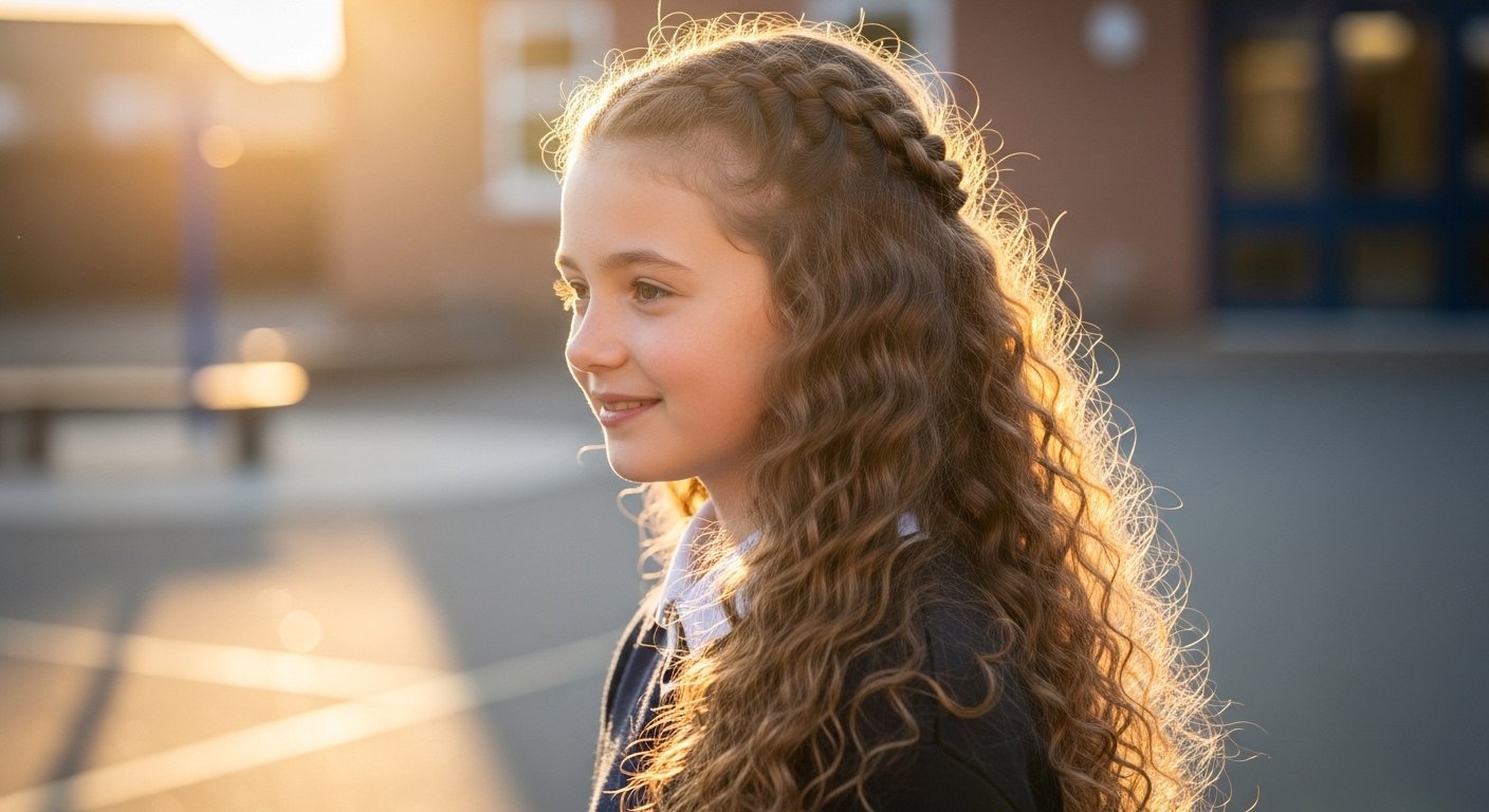 Side braid with curly