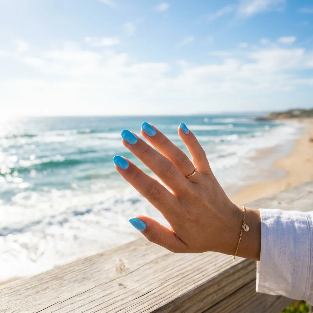sky blue nails