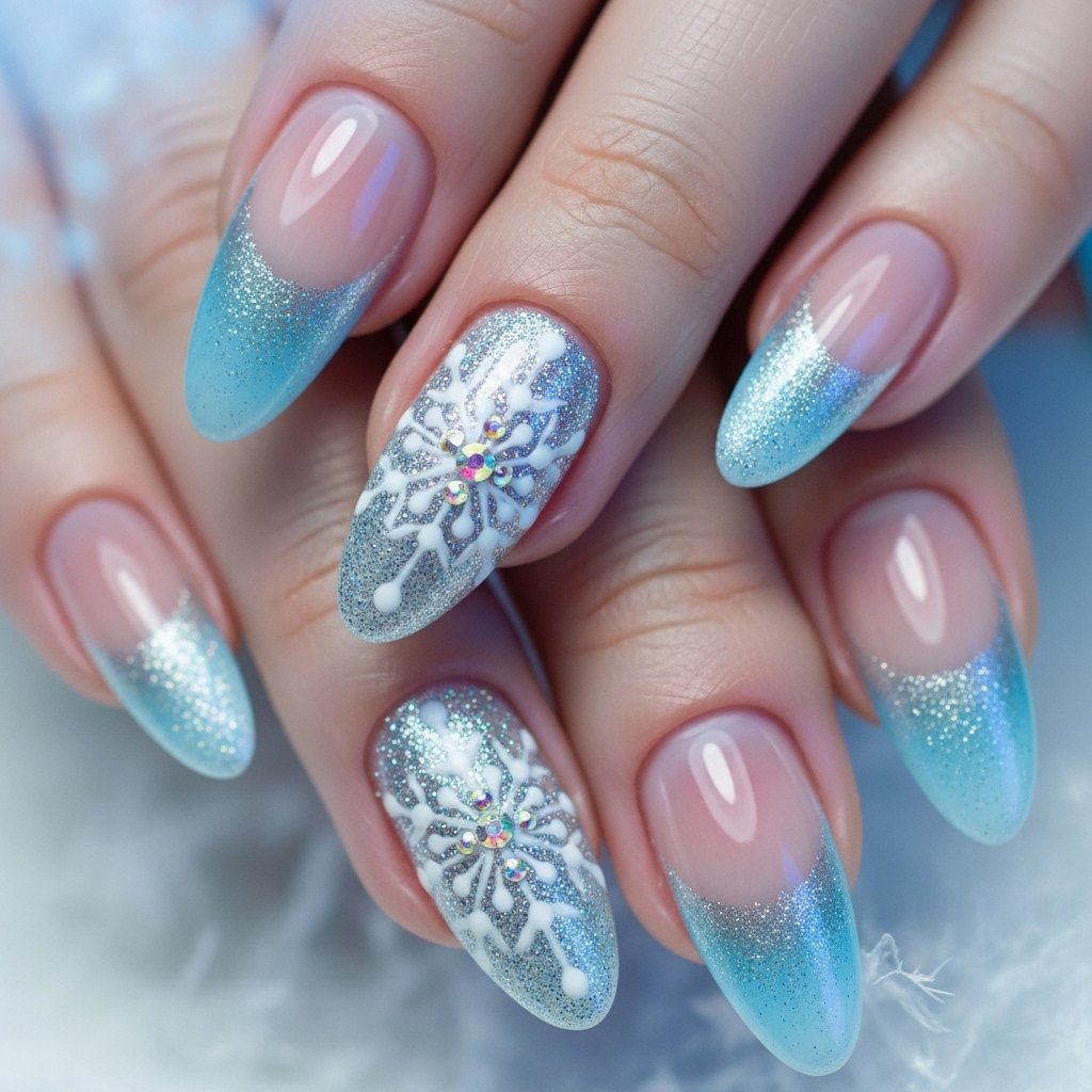 Snowflake nail design