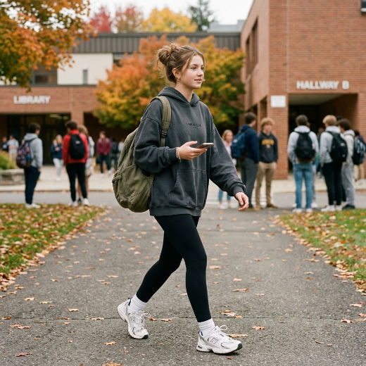 Teen girl wearing hoodie