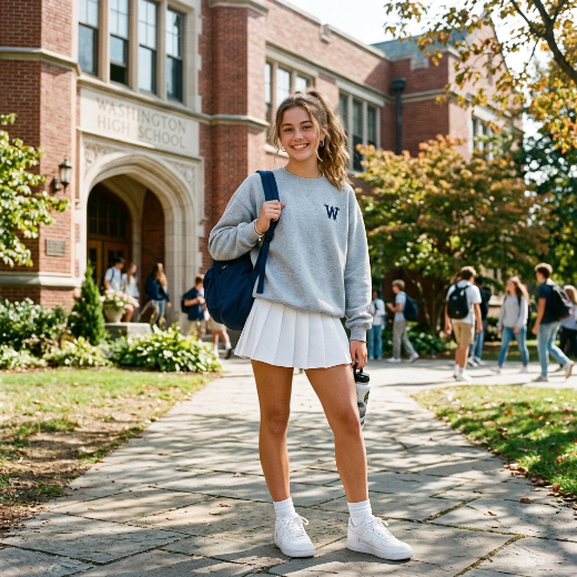 sweat shirt with skirt