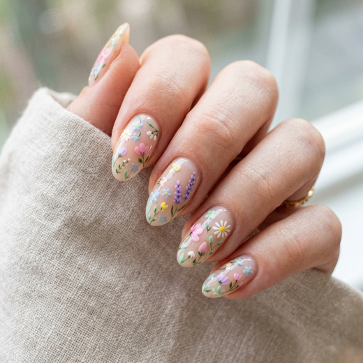Tiny floral nails