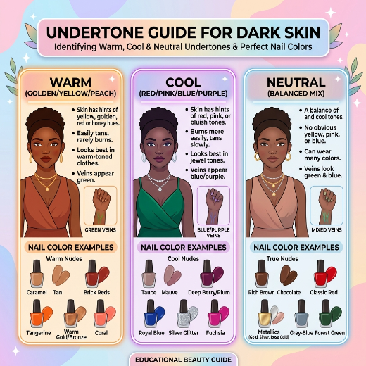 Undertone guide with nail colors