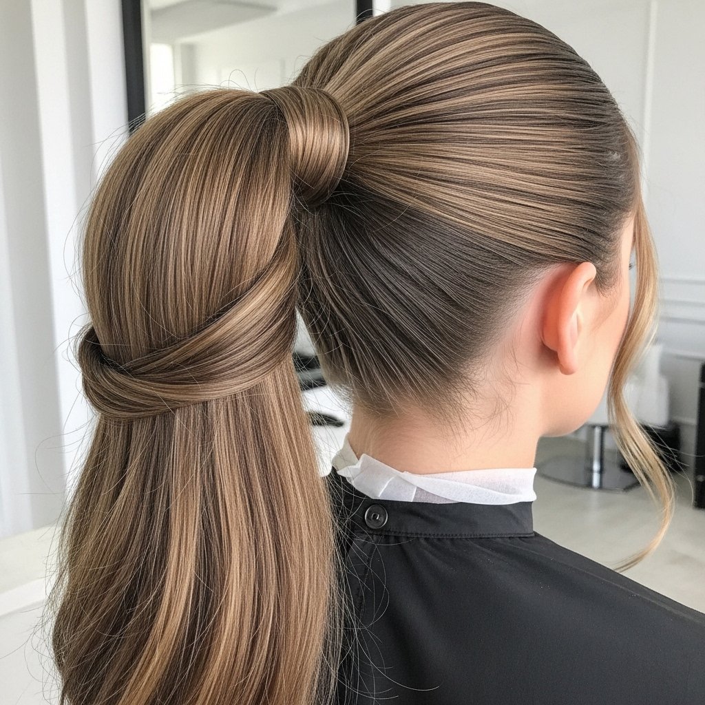 Wrapped ponytail
