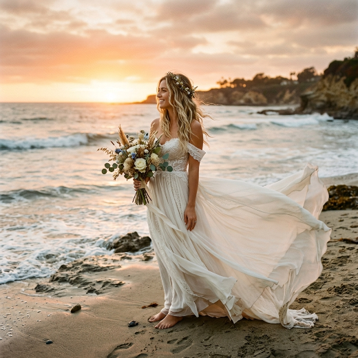 beach wedding gown