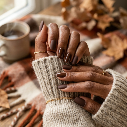 chocolate brown nails