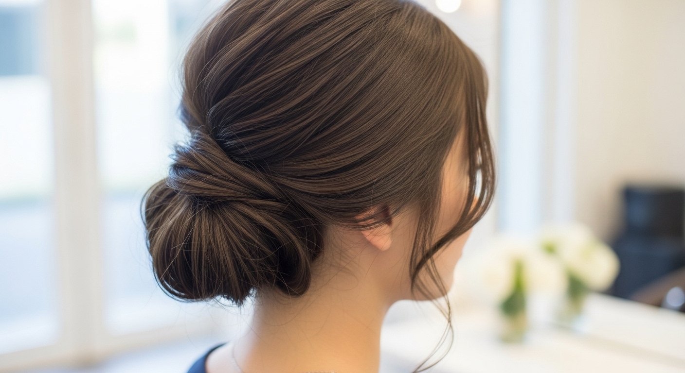 easy low bun hairstyle