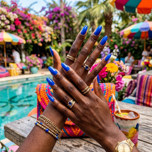 electric blue nails