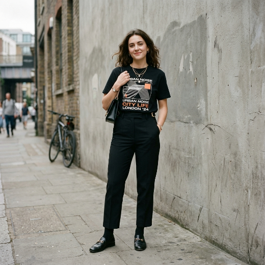 graphic tee trousers