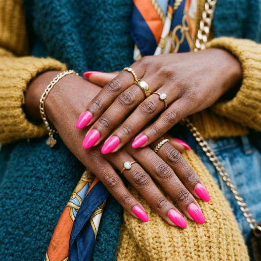 hot pink nails